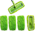 4 Pack Chenille Mop Pads Compatible with Swiffer 10-12 Inch Mops, Reusable Wet & Dry Mop Refills, Machine Washable for Hardwood, Tile, Laminate Floors