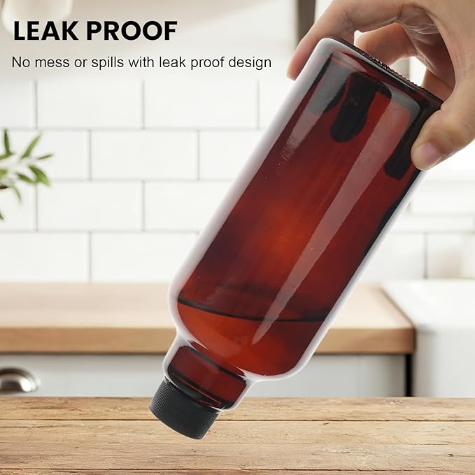 Glass Spray Bottles 16.9oz Empty Spray Bottle Mist/Stream Spraying Small Refillable Containers for Hair Care, Cleaning Solutions, Plants, Essential Oils 1 Pack (Brown-1, 16.9oz)