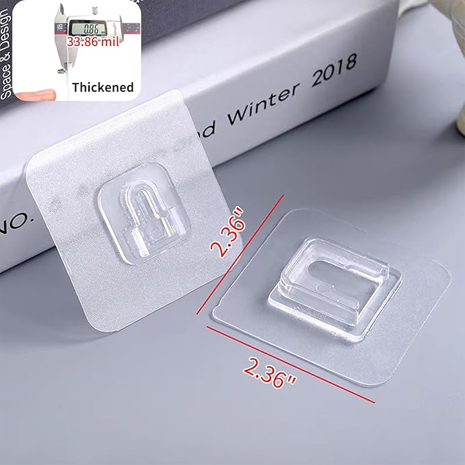Double Sided Adhesive Wall Hooks,20 Pack Self Adhesive Hooks,Suitable for Hanging and Organizing Power Outlets, Picture Frames, and Tissue Boxes at Home, Office, or in Rv