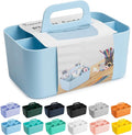 Tiawudi Multipurpose Caddy Organizer, Plastic Caddy with Handle, Stackable Desk Organizer for Stationery, Marker and Pencil, Office Supplies Organizer, Dorm Caddy