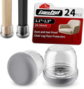 Ezprotekt 24 Pcs Chair Leg Floor Protectors, Chair Leg Caps, Silicone Protectors Covers for Hardwood Floors & Carpet, Pet Dust & Hair Proof Chair Pads - for Dining Table Chair, Clear L Fit (0.87"-1")