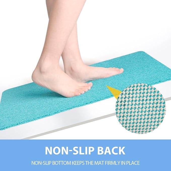 Hargiis Non-Slip Bathtub Mat, Anti Slip Shower Mat, Fast Drying Bathtub Mats, Foot Scrubber Mat, Anti Slip Mat for Tub, Floor, Bathroom, Kitchen, Home, Hotel (Turquoise Blue 40"×28")