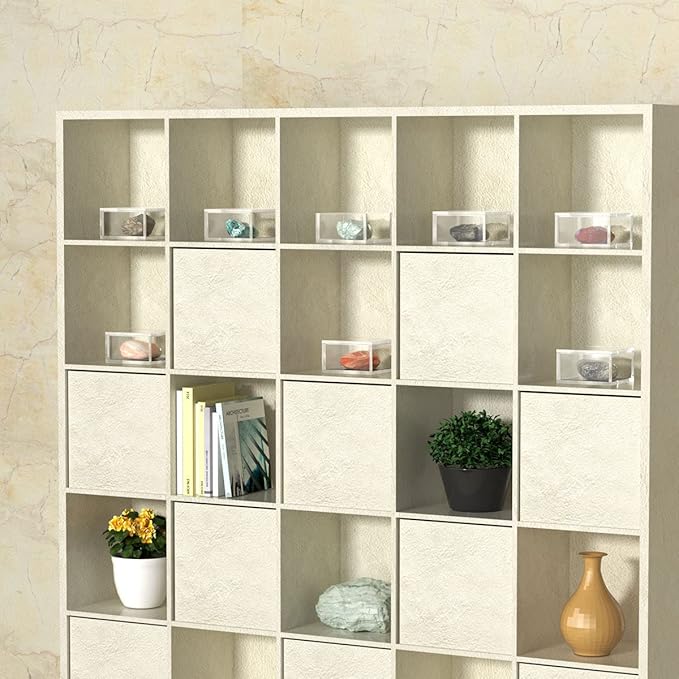 AITEE Acrylic Box with Lid, Clear Cube Display Case, Multi-Purpose Box Square Container for Holding Staples, Highlighters, Adhesive Tape, Paper Clips, Stamps, Display in Office or Home (Medium)