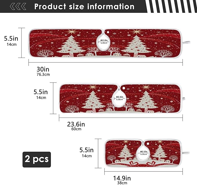 2 Pack Faucet Splash Catcher Christmas Tree Sink Mat for Faucet Absorbent Kitchen Splash Guard Drip Catcher for Farmhouse Barthroom Bar, M