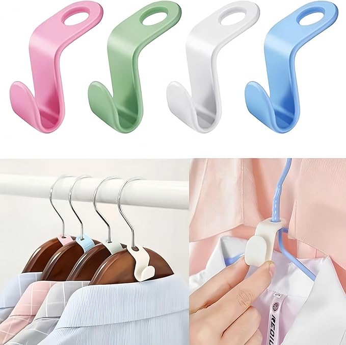 Space Saving Hanger Hooks, 100pcs, Polypropylene, 5KG Max Capacity, Green Closet Hangers for Clothes (Green 100PCS)