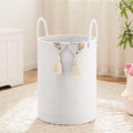 Laundry Basket,Woven Cotton Rope Laundry Hamper,100L for Decorative Storage of Dirty Clothes,Toys and Blankets in Bathroom,Baby Room and Living Room