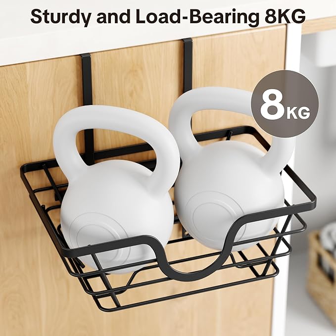 Pot Lid Organizer, Adjustable Kitchen Pot Lid Holder Inside Cabinet, Kitchen Cabinet Organizer Hanging for Food Storage Container, Pot, Pan Lid & Bakeware, Black