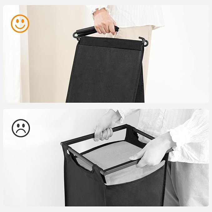 HOOBRO Laundry Sorter, Laundry Basket with Wheels, 52 Gal (198L) Rolling Laundry Hamper, 2 Tier Laundry Cart with 4 Removable Oxford Fabric Laundry Bags, Rustic Brown and Black BF71XY01