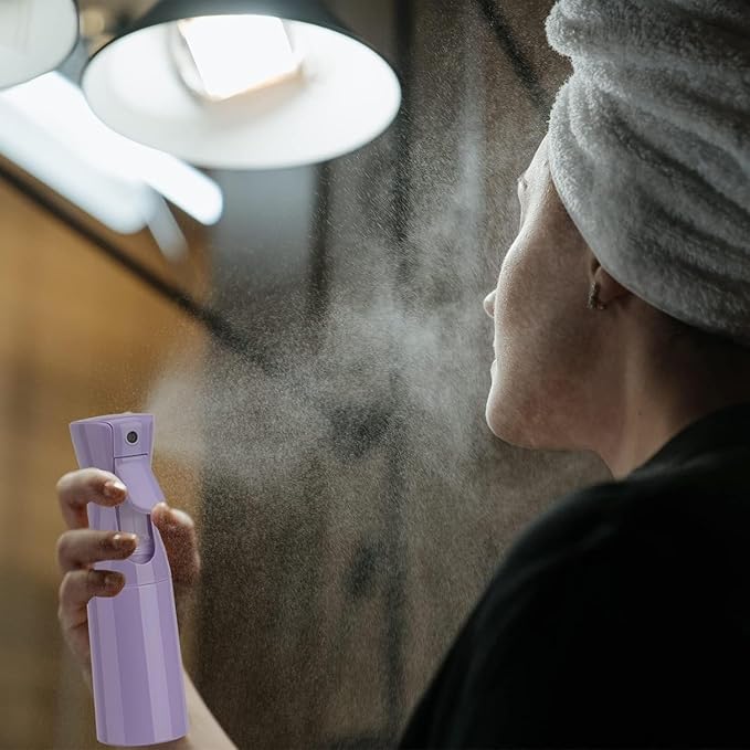 Spray Bottle for Hair (10.15OZ /300ML) Continuous Ultra Fine Mist Sprayer for Hair, Salons, Barber, Plants, Skin Care, 1 Plack Purple