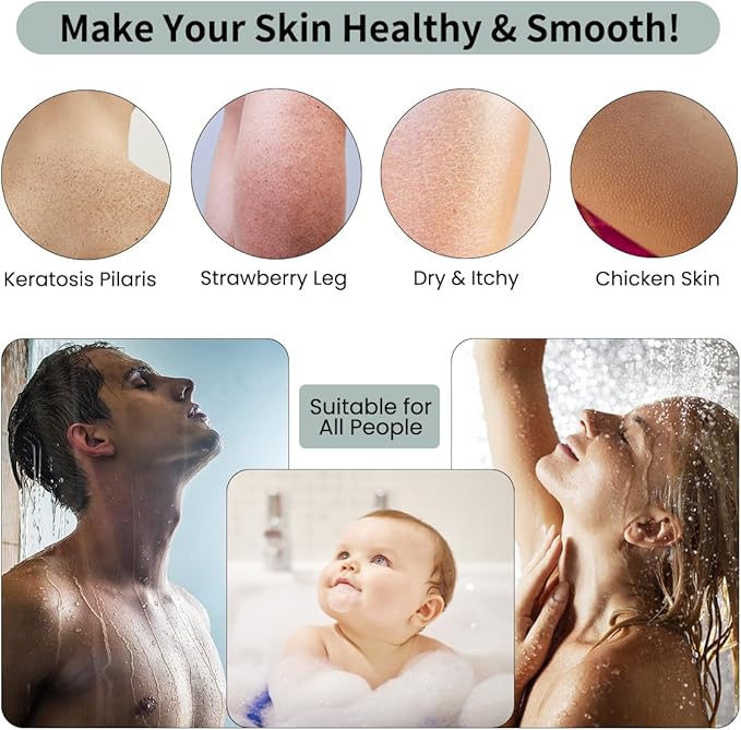 4PCS Magic Exfoliating Bath Sponge for Body, 3D Super Soft Exfoliate Body Scrubber, Reusable Handheld Shower Brush Remover Dead Skin for Adults Women Men Cleansing Skin No Silicone Net Sponge