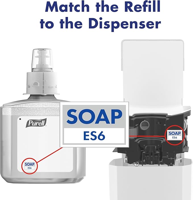 PURELL ES6 Automatic Hand Soap Dispenser, White, Compatible with 1200 mL PURELL ES6 Hand Soap Refills (Pack of 1) - 6430-01 - Manufactured by GOJO, Inc.
