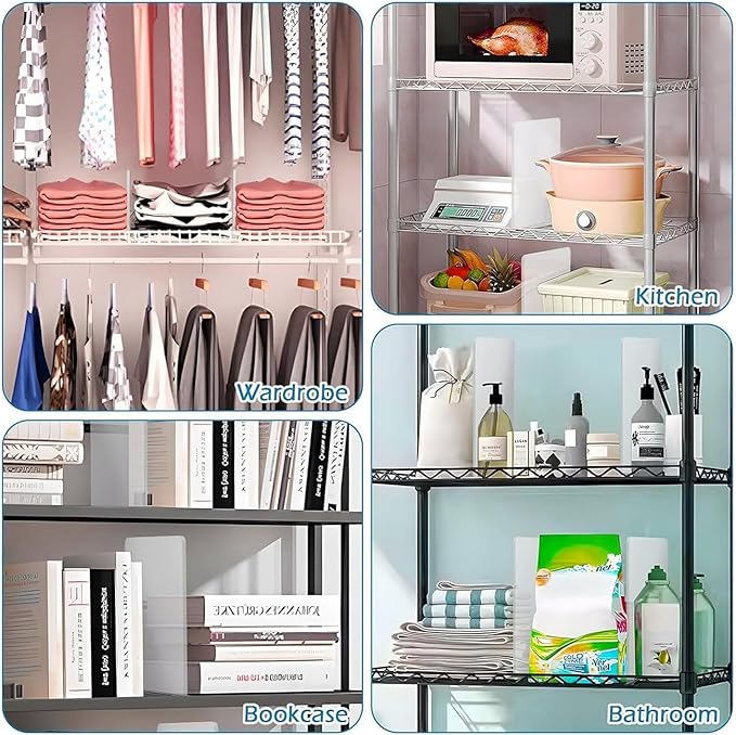 10 Pack Shelf Dividers for Wire Shelves, Acrylic Clear Closet Organizers and Storage for Sweater,Shirts,Bookshelf Handbags Separators Dividers for Closet Organization in Bedroom/Kitchen/Office/Pantry