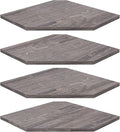 Homode Corner Shelf Wall Mount, Set of 4 Corner Floating Shelves with Cord Hole, Wall Shelf Organizer, Wood Hanging Storage Shelving for Bathroom Bedroom Kitchen, Rustic Grey