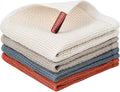 Nialnant 100% Cotton Dish Cloths for Washing Dishes, 4 Pack Waffle Weave Dish Towels,Super Soft Absorbent Cleaning Rags-Multi Color,12x12 Inch