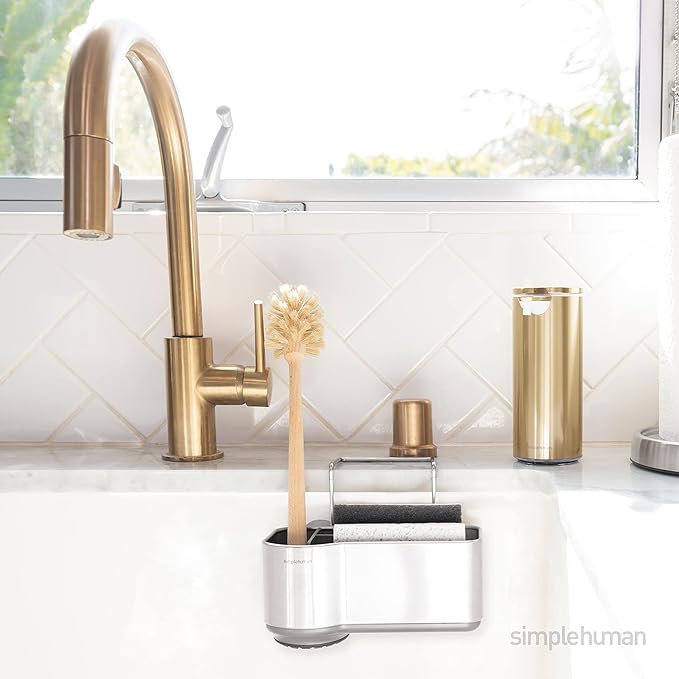 simplehuman Sink Caddy Sponge Holder, Brushed Stainless Steel