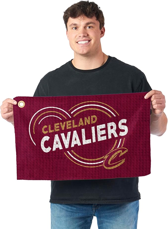 Northwest NBA Golf Towel – Official Licensed Microfiber Waffle Fabric, Absorbent 16x25 in Club Cleaning Accessory
