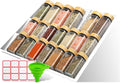 2-Pack Expandable Spice Drawer Organizer (11"-22"), 3-Tier Angled Seasoning Rack for Kitchen, Sturdy Vented Insert with Labels & Funnel, Fits Standard & Biger Spice Jars (Jars Not Included) WH