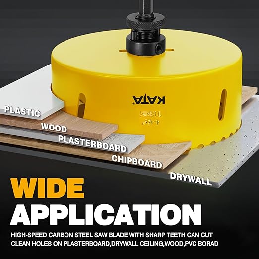 KATA 4 Hole Saw for Recessed-Lights: 4-1/4 in Hole Saw with Silicone Dust Bowl - Installing 4 Inch Led Recessed Ceiling Lights for Drywall - Hole Cutter with Dust Catcher for Can Lighting