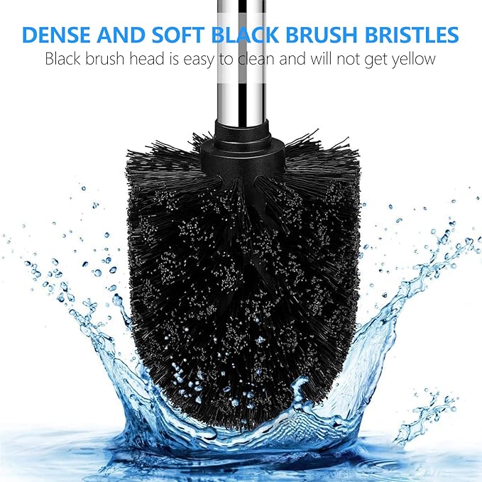 SetSail Toilet Brush, Compact Size Toilet Bowl Brush and Holder Toilet Brushes for Bathroom with Stainless Steel Handle Toilet Cleaner Brush with Durable Scrubbing Bristles, 2 Packs