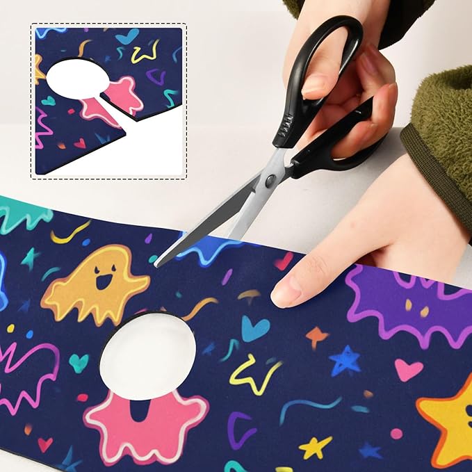 Kitchen Sink Splash Guard 1 PC 30 Inch Sink Faucet Mat Splash Guard for Bathroom Countertop Water Absorbent Foldable Cuttable Soft Washable Halloween Neon Ghosts Stars and Bats