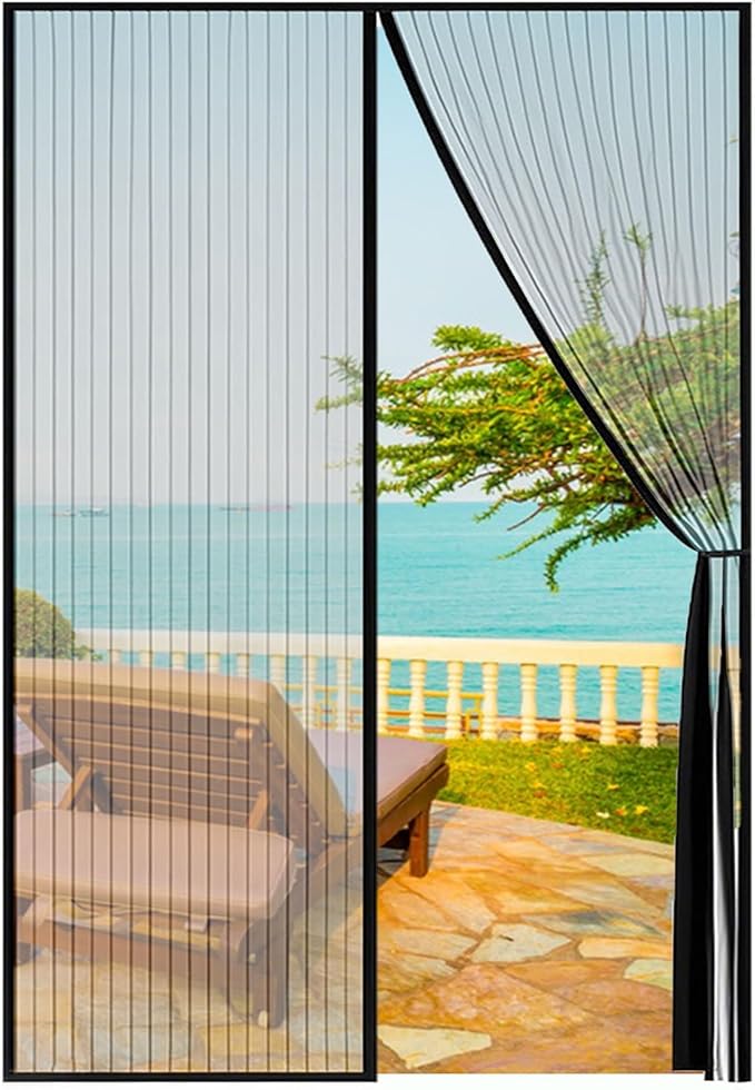 Magnetic Screen Door - Fit for Door Size:38 x 82 Inch, Screen Itself Size:40"x83", Hands Free Mesh Partition,Heavy Duty Curtain Keeps Bugs Out, Frame Hook & Loop, Pet and Kid Friendly