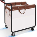 Kayfia 180L Laundry Basket with Wheels, Rolling Laundry Hamper with Wood Handle and Removable Bag, 7 Side Pockets, Heavy-Duty Steel Frame Large Dirty Clothes Hampers for Home Organization