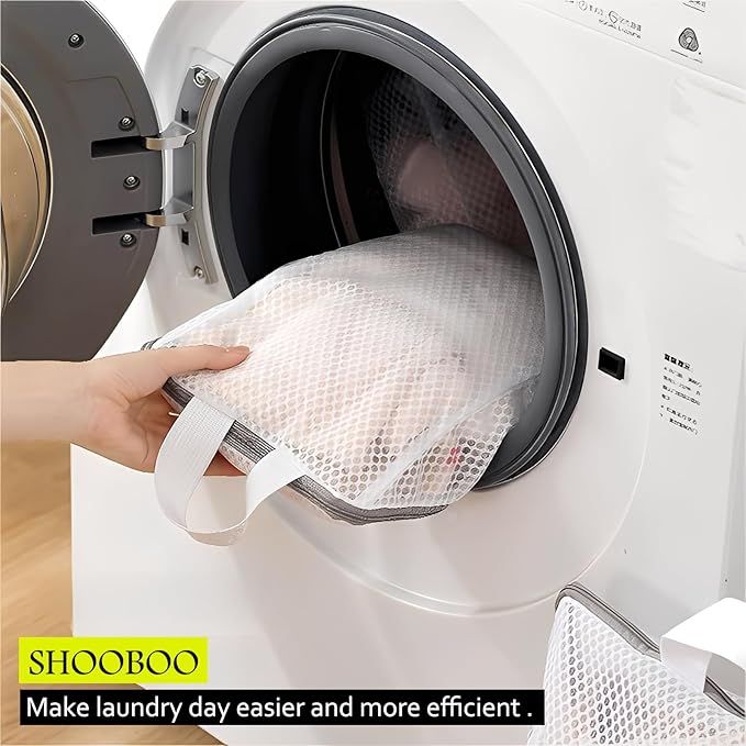 2-Pack Hanging Laundry Bag for Washing Machine, Large & XL Mesh Laundry Bags for Delicates with S Hooks, Durable Zippered Wash Bags for Clothes, Socks, Lingerie