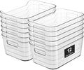 12 Pack Plastic Storage Bins, Pantry Organizers and Storage Container, Multi-Use Organizer Bins for Kitchen, Office, Fridge, Freezer, Cabinet and Shelf Organization