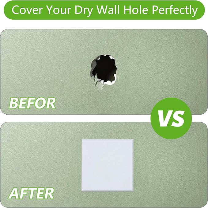 HOME MASTER HARDWARE Self Adhesive Wall Protector Square 4 inch, 10 Pack Door Handle Wall Shield Guard Door Stop, Rigid Vinyl Wall Protection Pad White