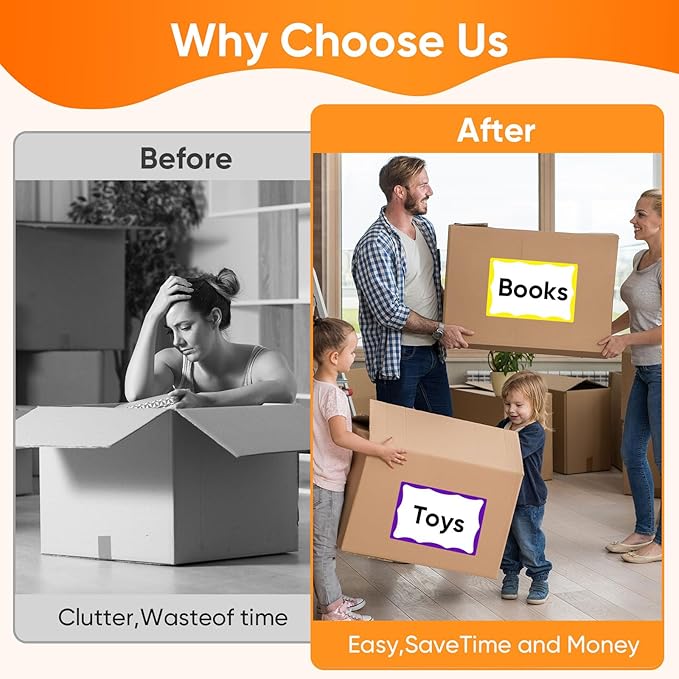 6 x 4 inch Large Moving Labels for Boxes, Packing Labels Stickers for Moving Color Coded Blank Labels Stickers, 160pcs Moving Stickers for Home Organization Projects, Kitchen, Storage Bins(8 Color)