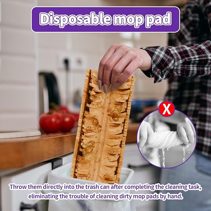 Power Mop Pads Compatible with Swiffer Power Mop, Disposable Mopping Pads Refills for Cleaning Multi-Surface Wood Floor Replacement Pads, 10 Count