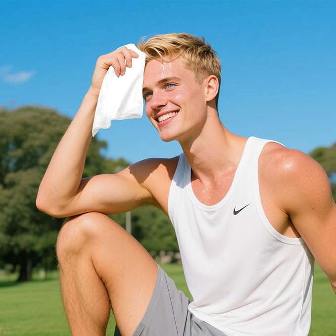 12 Pack Sweat Absorbing Handkerchiefs,Microfiber Sweat Rags Towels for Men & Women,Small Sweat Cloth for Hand,Hankies