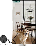 Magnetic Screen Door Mesh with Super Strong Magnets Fit Door Size 32" X 80", Mesh Size 34" X 81" Heavy Duty Door Net Screen for Front, Back, Single Doors