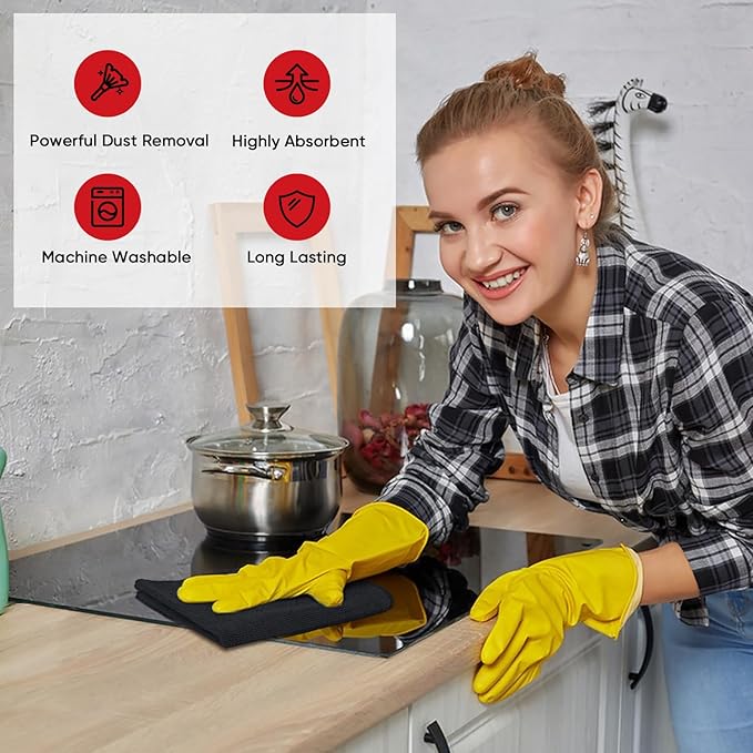 AIDEA Microfiber Cleaning Cloth 12 Pack, Microfiber Towels for Cars, Soft & Absorbent Cleaning Rags, Premium Lint Free Shop Towels for House, Kitchen, Car, 12inx16in