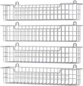 Spice Rack Wall Mount, 4-Pack Seasoning Organizer for Kitchen Storage Organization, Spice Holder Shelf Saving Space for Cabinet, RV, Pantry, Silver