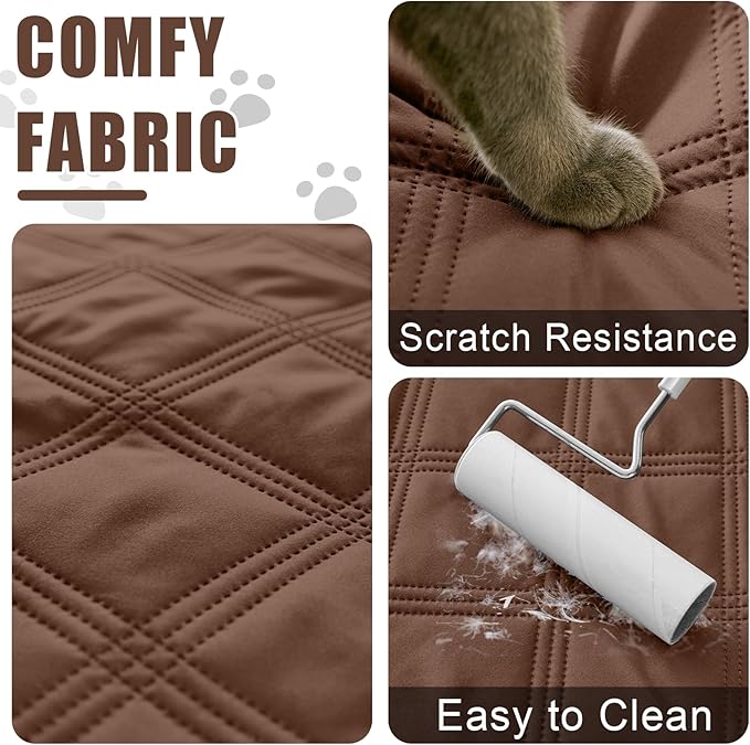 Smiry Waterproof Dog Bed Cover Blanket 40x80, Soft Reversible Pet Blanket, Washable Leakproof Cats Dogs Couch Cover for Sofa, Couch, Furniture, Lattice, Brown/Brown