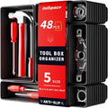 【48PCS & 5 Sizes】Tool Box Organizer Tray, Toolbox Drawer Organizer with Non-Slip Pads, Desk Drawer Divider Set, Fits Rolling Tool Chest Cabinet for Garage & Workbench