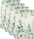 Kitchen Towels Set of 4, Green Eucalyptus Leaves Soft Microfiber Dish Towels, Daisy Summer Botanical Farmhouse Absorbent Quick-Dry Washable Dishcloths for Kitchen Cleaning, Drying Dishes, 18x28 Inches