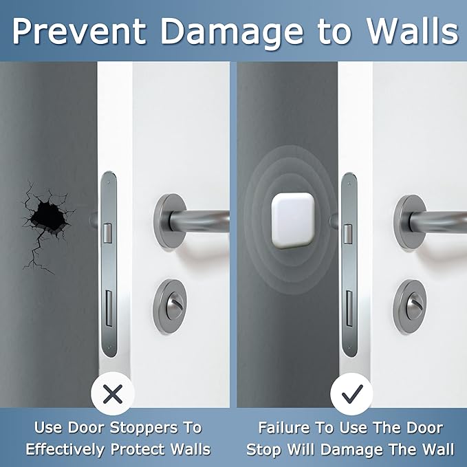 XoYoZo Door Stoppers Wall Protector Buffer Guard Doorknob Door Handle Bumper Self Adhesive Silencer Soft Rubber Crash Pad for Home Office