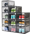 Large Shoe Boxes Clear Plastic Stackable，Drop Front Shoe Box with Clear Door, Shoe Containers For Sneaker Display,Fit up to US Size12