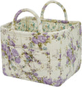 Boho Fabric Storage Basket, Large Capacity Laundry Basket, 12.2'' x 10.23'' x 10.23'' Collapsible Laundry Hamper with Easy Carry Handles (D Multi-Color 11, L)