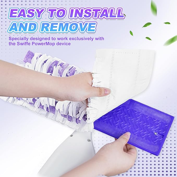 Power Mop Pads Compatible with Swiffer Power Mop, Disposable Power Mop Refills, PowerMop Wood Mopping Pad Refills for Floor Cleaning, 10 Count