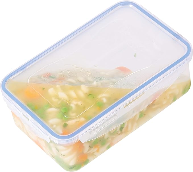 LOCK & LOCK Easy Essentials Food Storage lids/Airtight containers, BPA Free, 10 Piece - Square, Clear (Pack of 3)