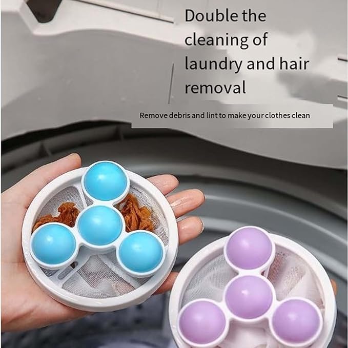 Vortexes Float Hair and Lint Catcher, Floating Hair Filtering Mesh Removal, Laundry Lint Fur Catcher for Washing Machine Pet Hair Remover, Reusable Laundry Lint Trap Mesh for Washer (Pink)