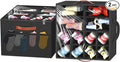 Aokeyee 2 Pack Shoe Organizer for Closet, Foldable Shoe Storage Organizer Box w/Clear Cover and 4 Reinforced Handles, Space Saving Shoes Bin Fits up to 32 Pairs, Black