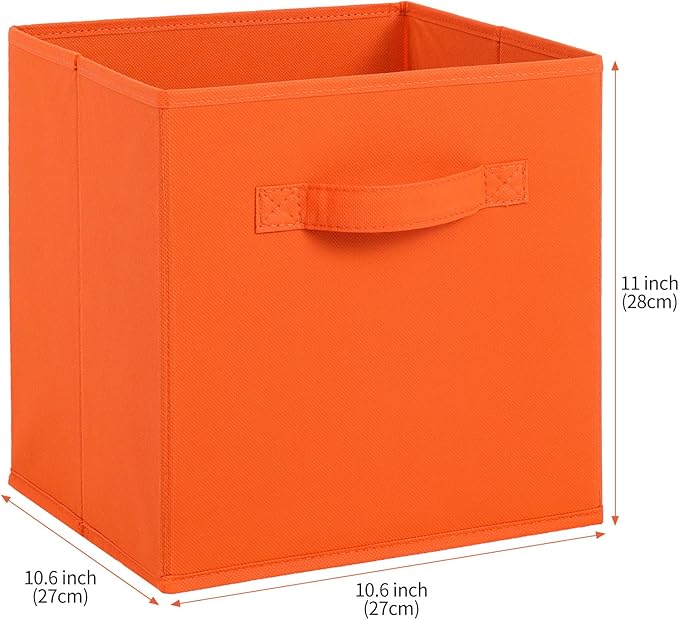 Stero Fabric Storage Bins 6 Pack Fun Colored Durable Storage Cubes with Fabric Handles Foldable Cube Baskets for Home, Kids Room, Closet and Toys Organization Multi Colors-2