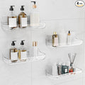 Adhesive Shower Caddy, 4 Pack Acrylic Bathroom Shelves, No Drill Wall Mount Organizer Storage Shelf