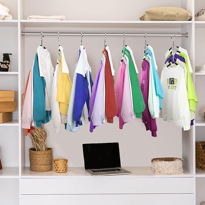Ripeng 12 Pcs Multi Layer Clothes Hangers 5 in 1 Sweater Shirt Hanger for Shirts Space Saving Anti Slip Metal Heavy Duty Stainless Steel Blouse Tree Hangers for Closet Organizer and Storage, Black