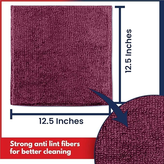 USANOOKS Premium 300GSM Microfiber Cleaning Cloth - 12.5"x12.5" High Performance - 1200 Washes, Ultra Absorbent Microfiber Towels for Cars Undercarriage, Rims & Engine Bay Cleaning - Microfiber Cloth