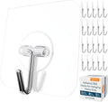 GLUIT Adhesive Wall Hooks for Hanging Heavy Duty 22 lbs Hooks for Walls No Damage, Towel Sticky Clear Hooks, Waterproof, Home, Bathroom, Kitchen, Office, and Outdoor 20 Pack